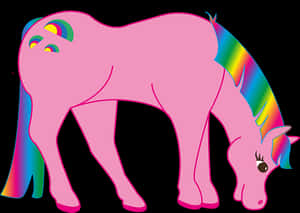 Rainbow Maned Unicorn Graphic PNG image with transparent background