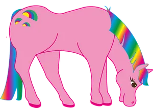 Rainbow Maned Unicorn Graphic PNG Image