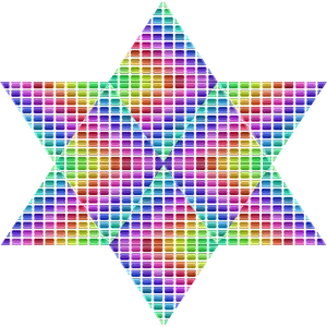 Rainbow Mosaic Star Pattern PNG Image