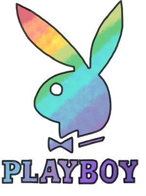 Rainbow Playboy Bunny Logo PNG Image