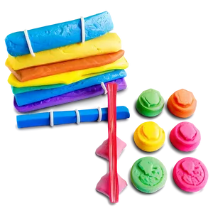 Rainbow Playdough Set Png Amx PNG Image