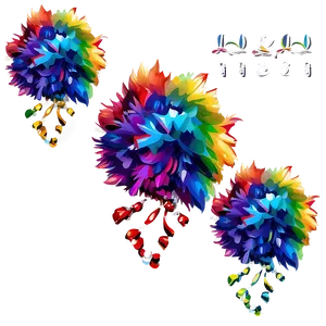 Rainbow Pom Poms Png Dja84 PNG Image