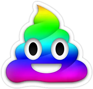 Rainbow Poop Emoji Graphic PNG Image