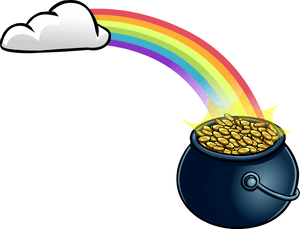 Rainbow With Pot - Olla De Oro Al Final Del Arcoiris, HD Png Download PNG image with transparent background