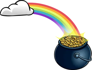 Rainbow Potof Gold Illustration PNG Image