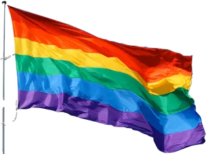 Rainbow Pride Flag Waving PNG Image