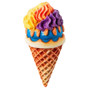 Rainbow Waffle Cone Png Cxo PNG Image