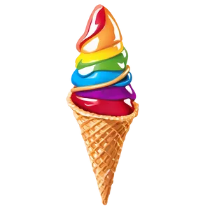 Rainbow Waffle Cone Png Kag57 PNG Image