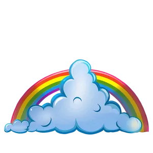 Rainbow With Clouds A PNG Image