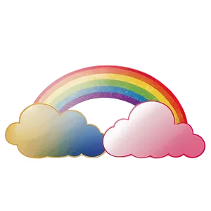 Rainbow With Clouds B PNG Image