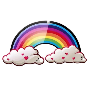 Rainbow With Clouds Design Png Adk PNG Image