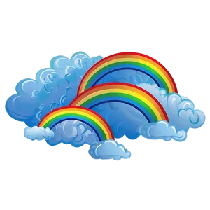 Rainbow With Clouds Digital Art Png 06282024 PNG Image