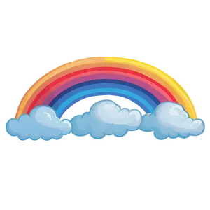 Rainbow With Clouds Digital Art Png Fog PNG Image