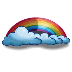 Rainbow With Clouds Drawing Png Rin59 PNG Image