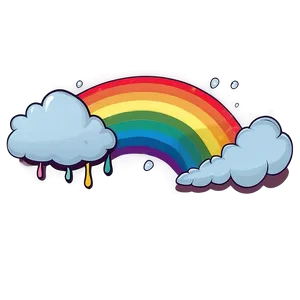 Rainbow With Clouds Fantasy Png Qwm PNG Image