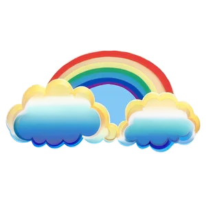 Rainbow With Clouds Transparent Background Png Yho15 PNG Image