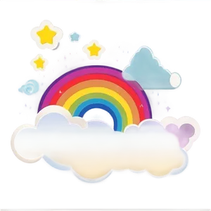 Rainbow With Clouds Vector Art Png Ahp61 PNG Image