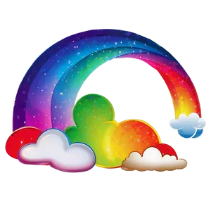 Rainbow With White Clouds Png Edd PNG Image