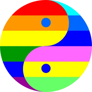 Rainbow Yin Yang Symbol PNG Image