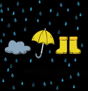 Rainy Autumn Essentials Illustration PNG image with transparent background
