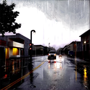 Rainy City Street Png Tvt PNG Image