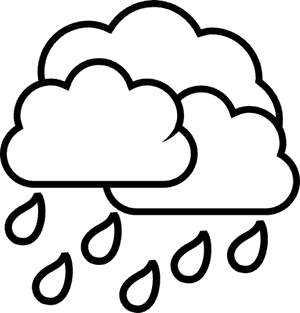 Clip Art Rain Drops Clip Art - Rain Cloud Black And White Clipart, HD Png Download PNG image with transparent background