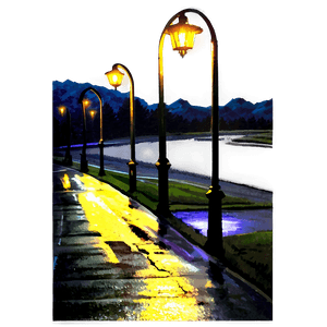 Rainy Street Lights PNG mos PNG image with transparent background