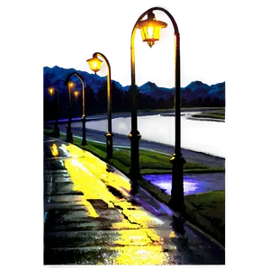 Rainy Street Lights Png Mos PNG Image