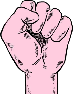 Raised Fist Illustration PNG Image