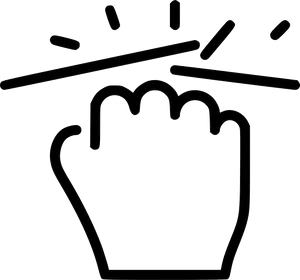 Raised Fist Outline Graphic PNG Image