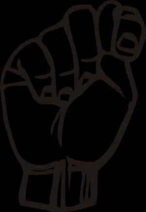 Raised Fist Silhouette Graphic PNG image with transparent background