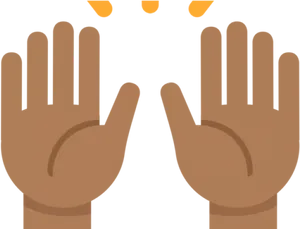 Raised Hands Emoji Illustration PNG Image