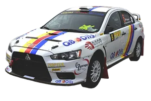 Rally Car Mitsubishi Lancer Evolution Sponsor Decals PNG Image