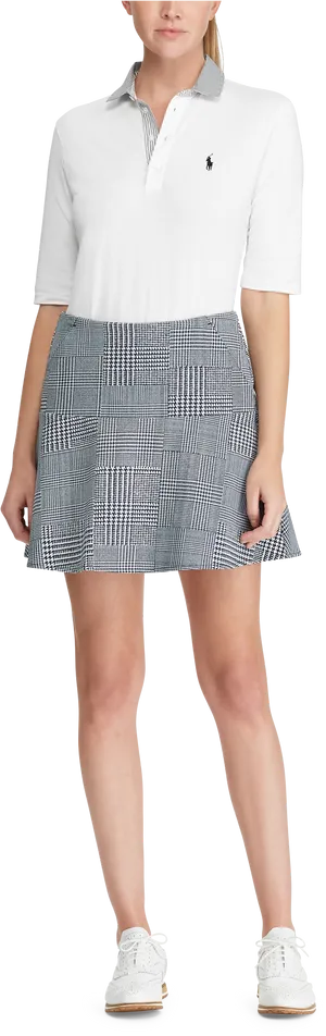 Ralph Lauren Polo Shirtand Skirt Outfit PNG Image