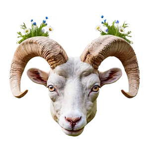 Ram Head In Wildflowers Png 23 PNG Image