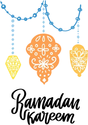 Ramadan Kareem Greeting Decoration PNG Image