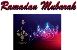 Ramadan Mubarak Greeting Card PNG Image