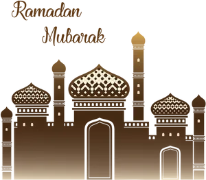 Ramadan Mubarak Mosque Graphic PNG Image