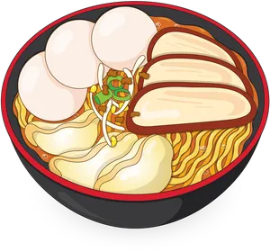 Ramen Bowl Illustration PNG Image