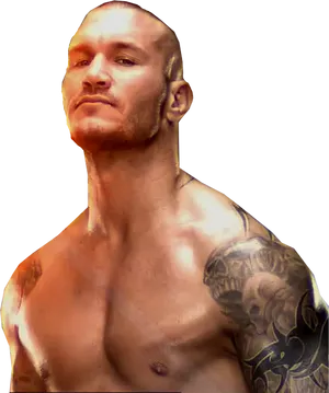 Randy Orton Tattooed Wrestler Portrait PNG Image