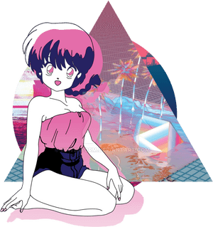 Ranma 1 2 Vaporwave, HD Png Download PNG with transparent background