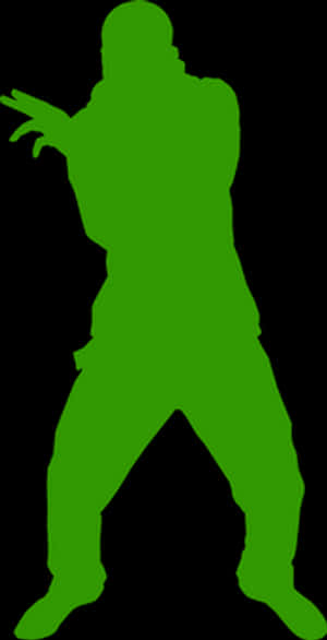Rapper Silhouette Green PNG with transparent background