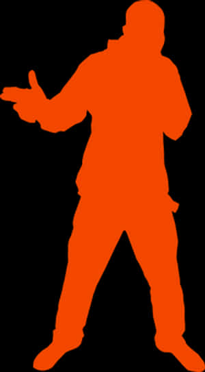 Rapper Silhouette Orange PNG with transparent background