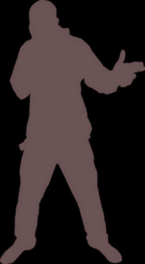 Rapper Silhouette Performing PNG with transparent background