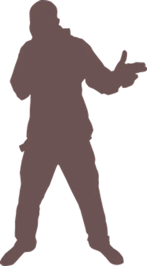 Rapper Silhouette Performing PNG Image