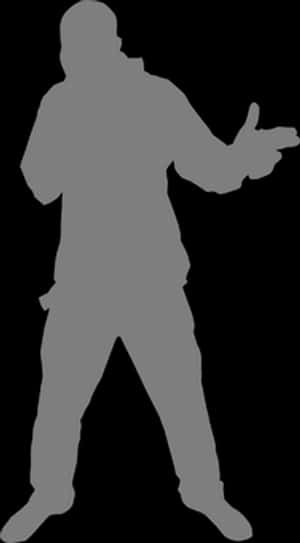 Rapper Silhouette Performing PNG with transparent background