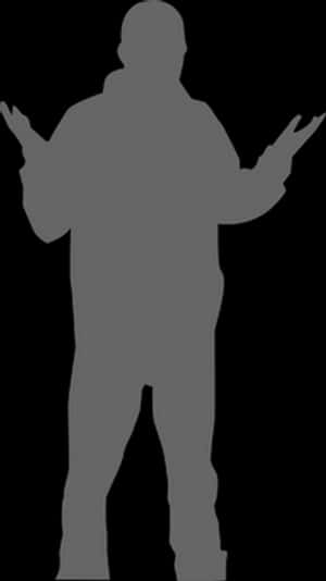 Rapper Silhouette Pose PNG with transparent background