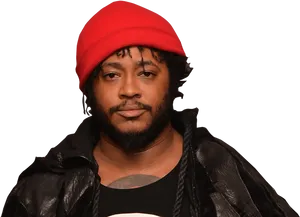 Rapperin Red Beanie PNG Image