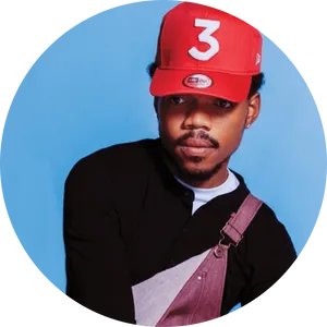 Rapperin Red Capand Overalls PNG Image