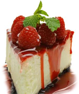 Raspberry Cheesecake Delight PNG Image
